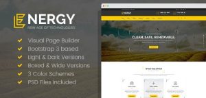 Energon - Renewable Energy and Eco Friendly Technologies HTML template with Builder