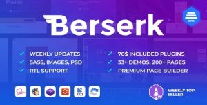 Berserk - Business Portfolio Blog Corporate eCommerce App with Page Builder