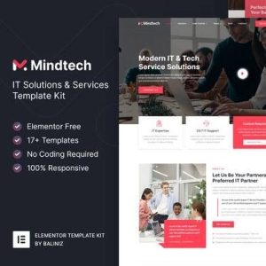 Mindtech – IT Solutions & Services Company Elementor Template Kit
