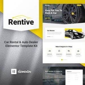 Rentive – Car Rental & Auto Dealer Elementor Template Kit