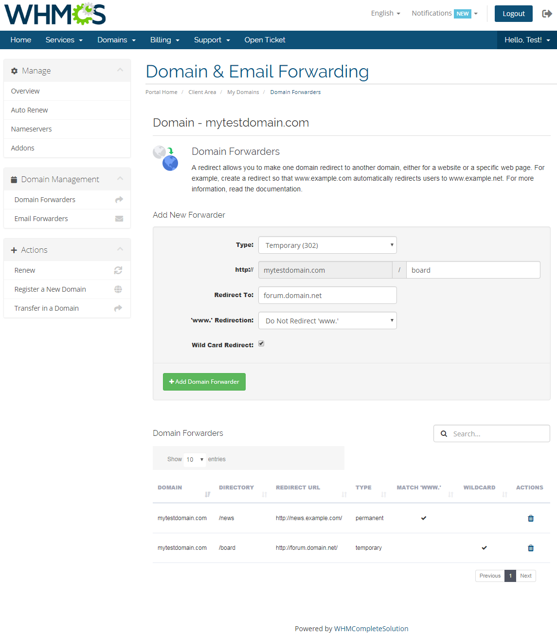 Domain & Email Forwarding For WHMCS Untouched