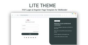 Lite PHP Login & Register Page Template for WoWonder