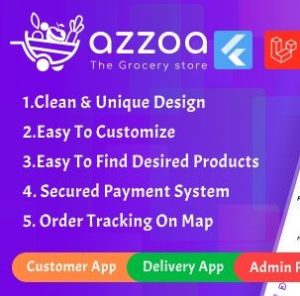 Azzoa - Grocery, MultiShop, eCommerce Flutter Mobile App with Admin Panel 2021-03-01