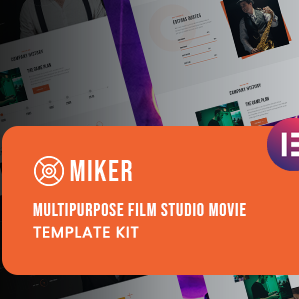 Miker - Movie & Film Studio Elementor Template Kit