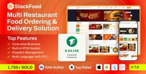 StackFood Multi Restaurant (Bundle) - Food Delivery App with Laravel Admin and Restaurant Panel (with Delivery and Multi Restaurant app) v.7.2