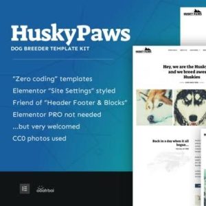 HuskyPaws - Dog Breeder Elementor Template Kit