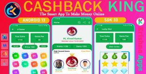 CashBack King - Web Visit, App Install, Captcha Game, Casino Betting Earning App With Admin Panel