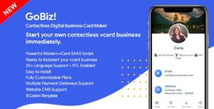 GoBiz - Digital Business Card + WhatsApp Store Maker | SaaS | vCard Builder Nulled