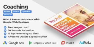 Coaching & Mentoring Animated HTML5 Banner Ad Templates With Double-Exposure Effect (GWD)