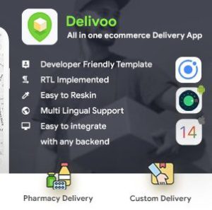 eCommerce Delivery Android + iOS App Template | 3 Apps User + Vendor + Delivery | IONIC 5 | Delivoo