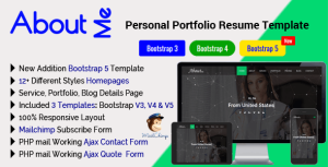AboutMe - Personal Portfolio Resume Template