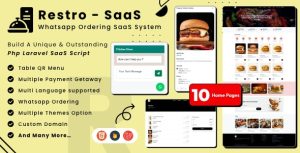 Restro - SaaS WhatsApp Online ordering system / Multiple Restaurant