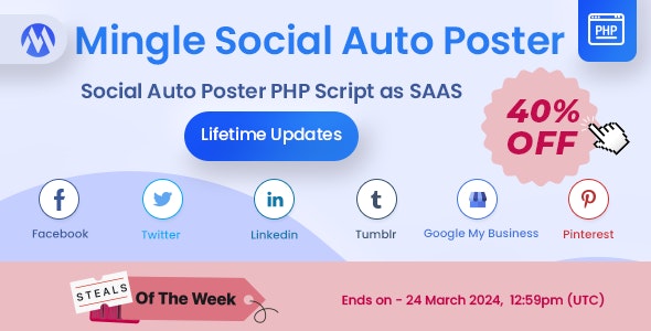 Mingle SAAS Social Auto Poster & Scheduler PHP Script